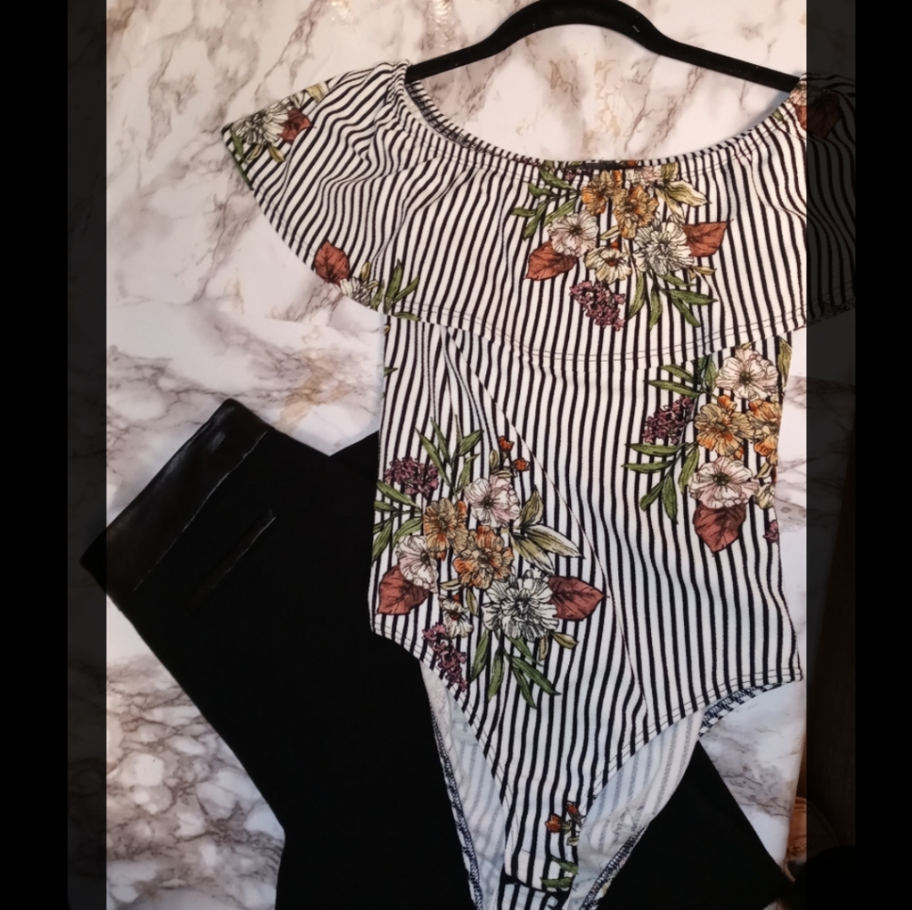 Floral Striped Bodysuit